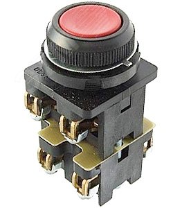 Выключатель кнопочный КЕ-012 У3 исп.4, красный, 1з+3р, цилиндр, IP40, 10А, 660В ET529309 Электротехник