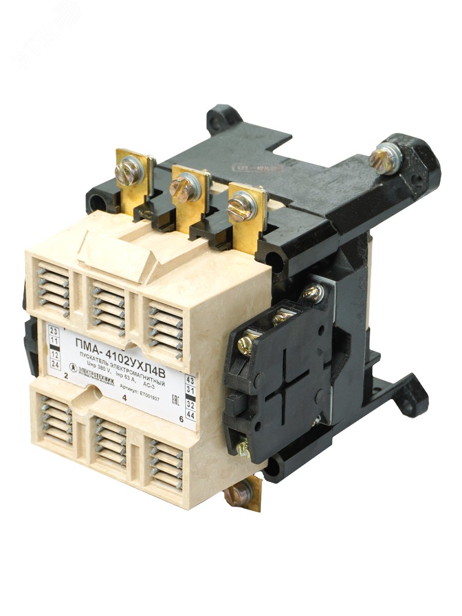 Изображение товара Пускатель электромагнитный ПМА-4102 УХЛ4 В 220В 63А нереверсивный IP00