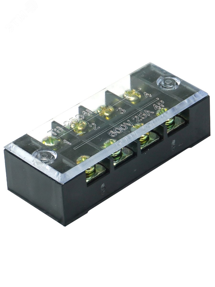 Изображение товара ТВ-2504, 25А, 4 клеммные пары, IP30, блок зажимов (шт)