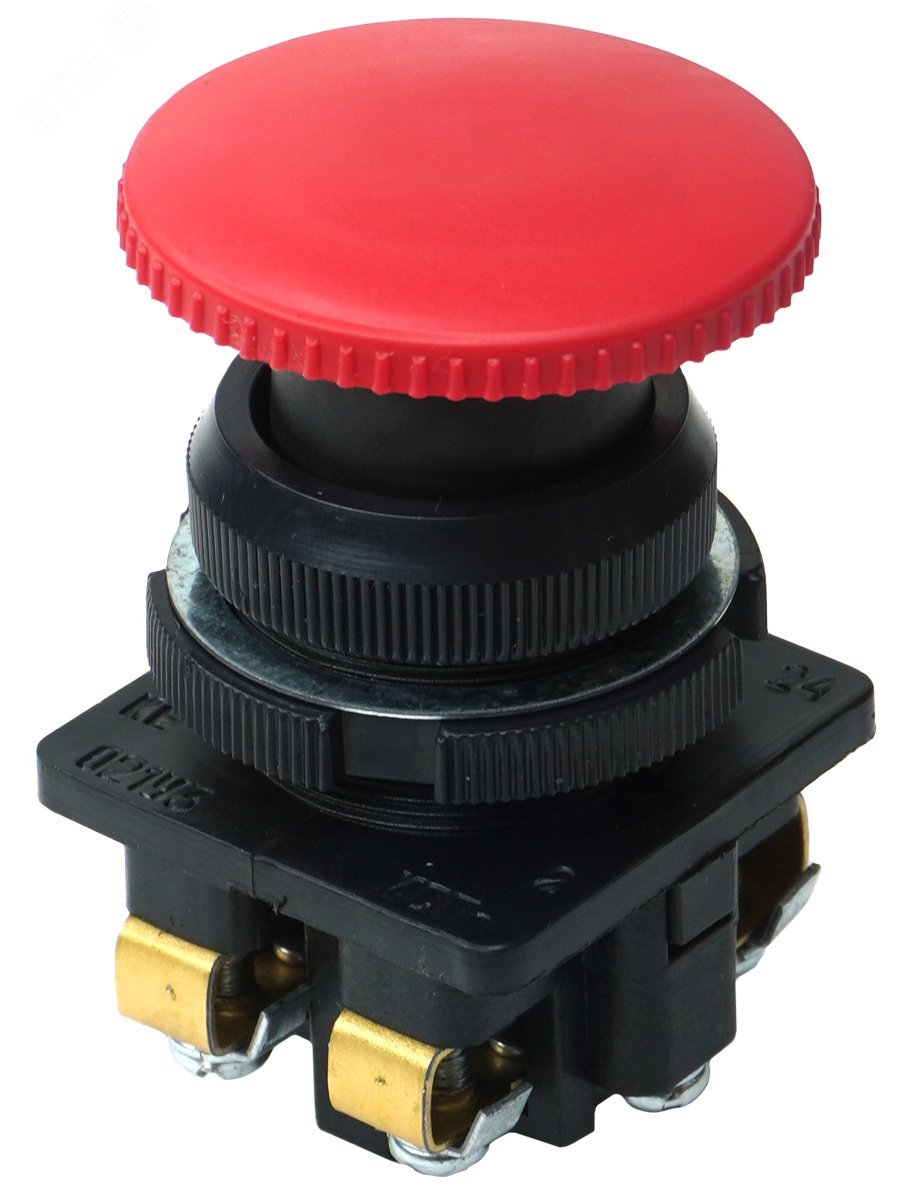 Изображение товара Кнопка электромонтажная КЕ-021 исп2 с грибовидным толкателем, IP40, 660 В, 10 А