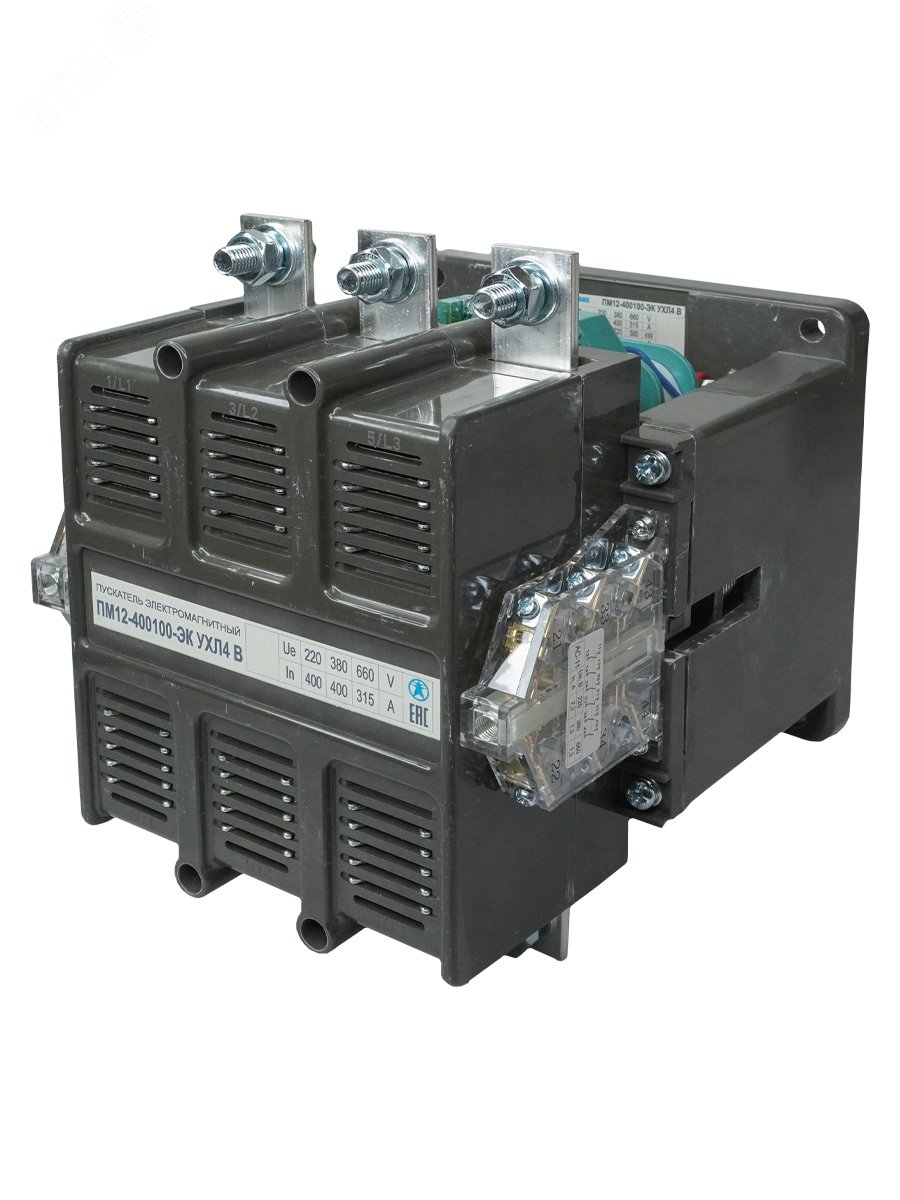 Изображение товара Пускатель электромагнитный ПМ12-400100-ЭК, 400А, IP00