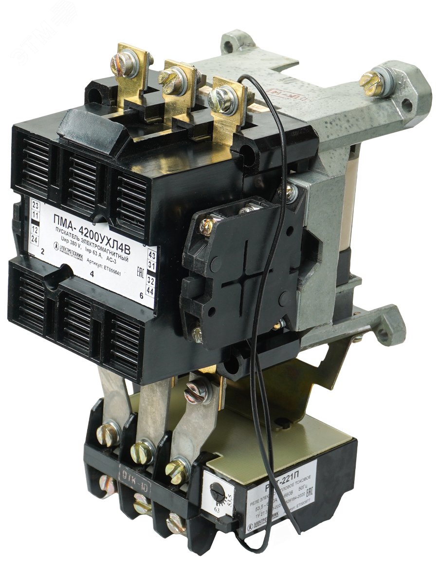 Изображение товара Пускатель электромагнитный ПМА-4200 УХЛ4 В 110В 63А нереверсивный с реле РТТ-221П