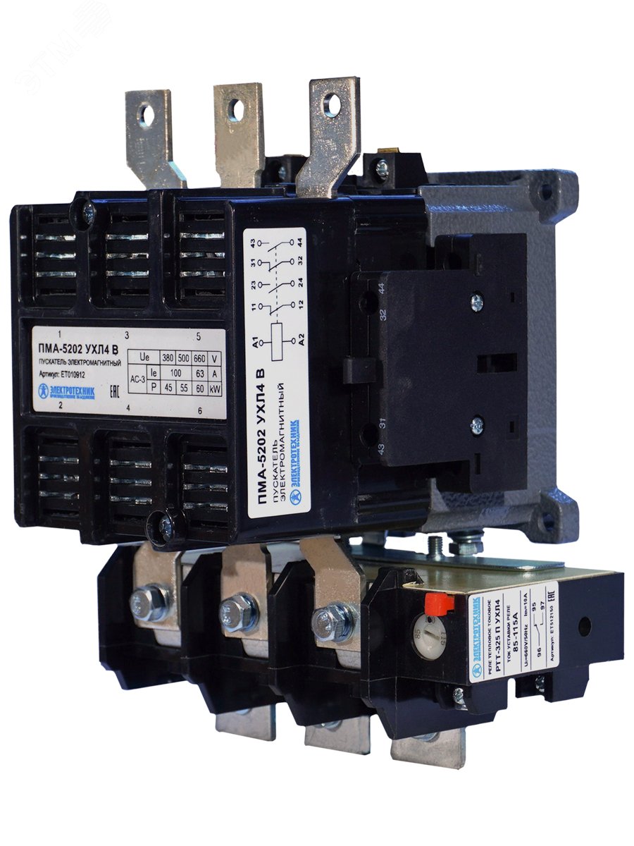 Изображение товара Пускатель электромагнитный ПМА-5202 УХЛ4, 100А, 380В