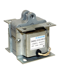 Электромагнит ЭМИС-3100 МУ3, 220В, тянущее исполнение, ПВ 100%, IP20, с гибкими выводами ЭТ