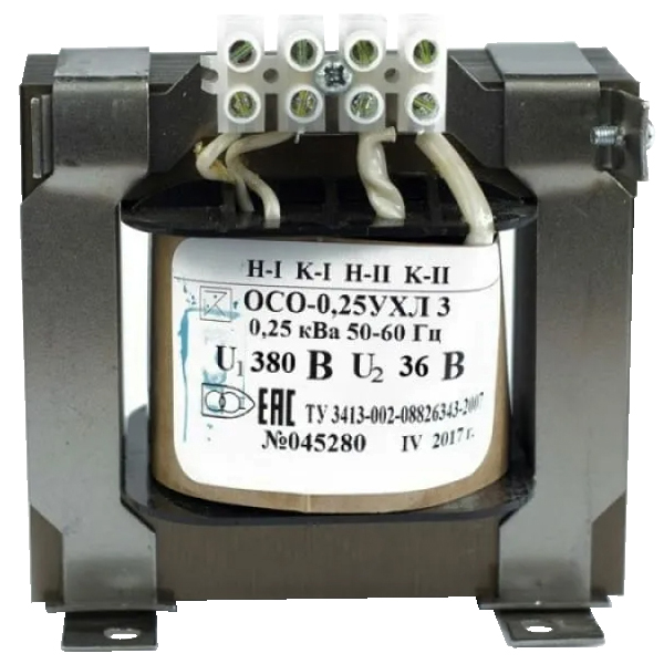 Трансформатор ОСО-0,25 УХЛ3 380/36, IP00
