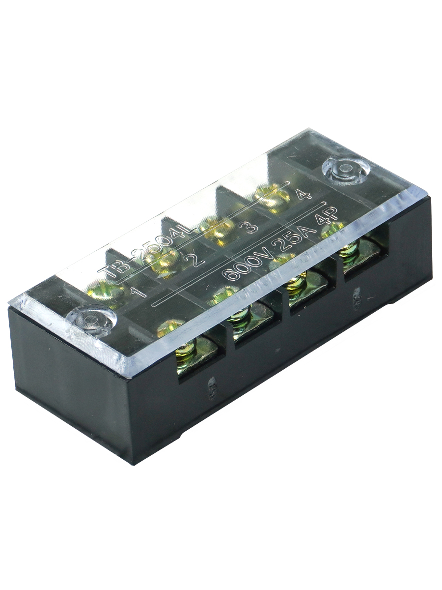 ТВ-2504, 25А, 4 клеммные пары, IP30, блок зажимов