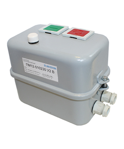 Пускатель электромагнитный ПМ12-010260 У3 В, 380В/50Гц, 1з, 10А, нереверсивный, с реле РТТ5-10-1 7,0-10,0А, в корпусе IP40, с кнопками ПУСК+СТОП+R