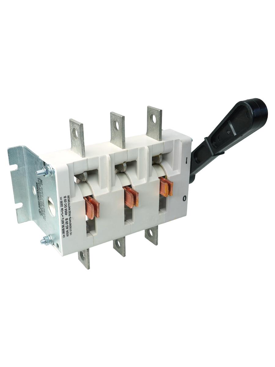 Выключатель-разъединитель ВР32-37 А 30220-00 УХЛ3, 400А, несъёмная боковая рукоятка, 3-х полюсный на одно направление, IP00