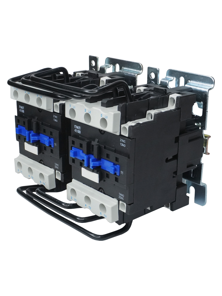 Пускатель электромагнитный ПМЛ-4500 УХЛ4 Б, 380В/50Гц, 2р+2з, 63А, реверсивный, без реле, IP00