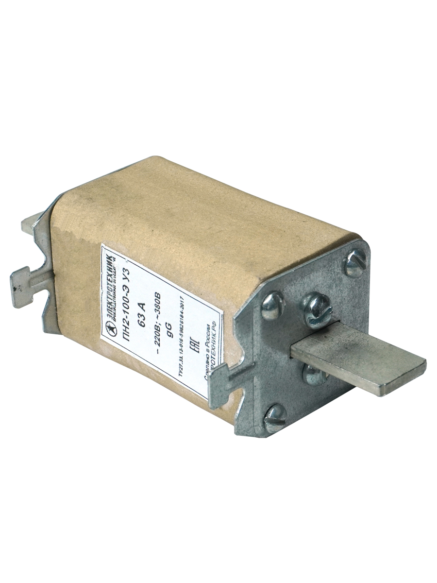 Вставка плавкая ПН2-100-Э У3 на 80А, стальные ножи