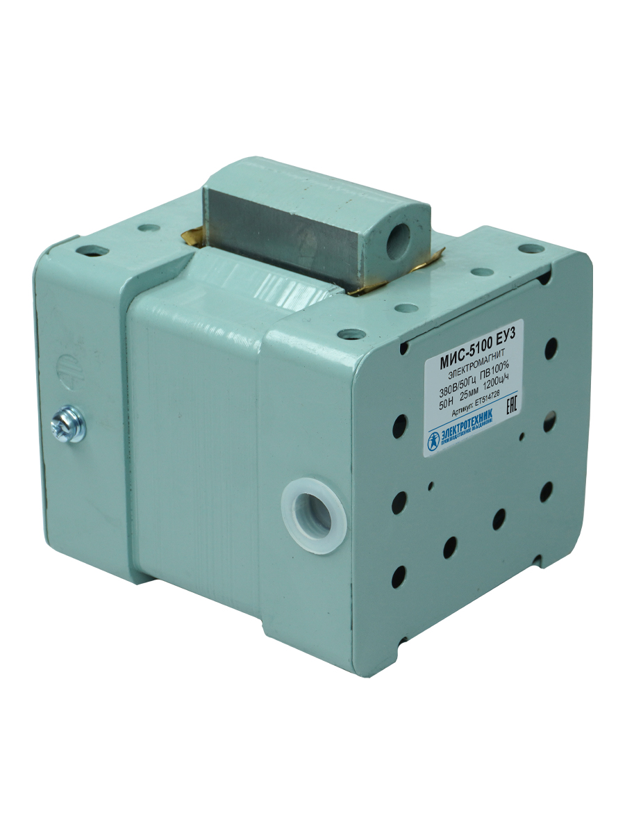 Электромагнит МИС-5100 ЕУ3, 380В, тянущее исполнение, ПВ 100%, IP20, с жесткими выводами, электромагнит