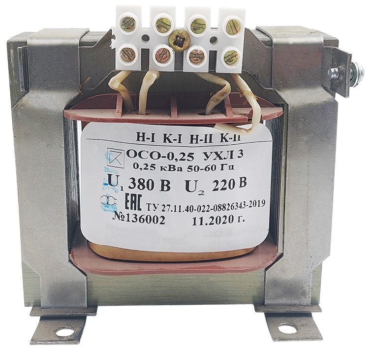 Трансформатор ОСО-0,25 УХЛ3 380/220, IP00