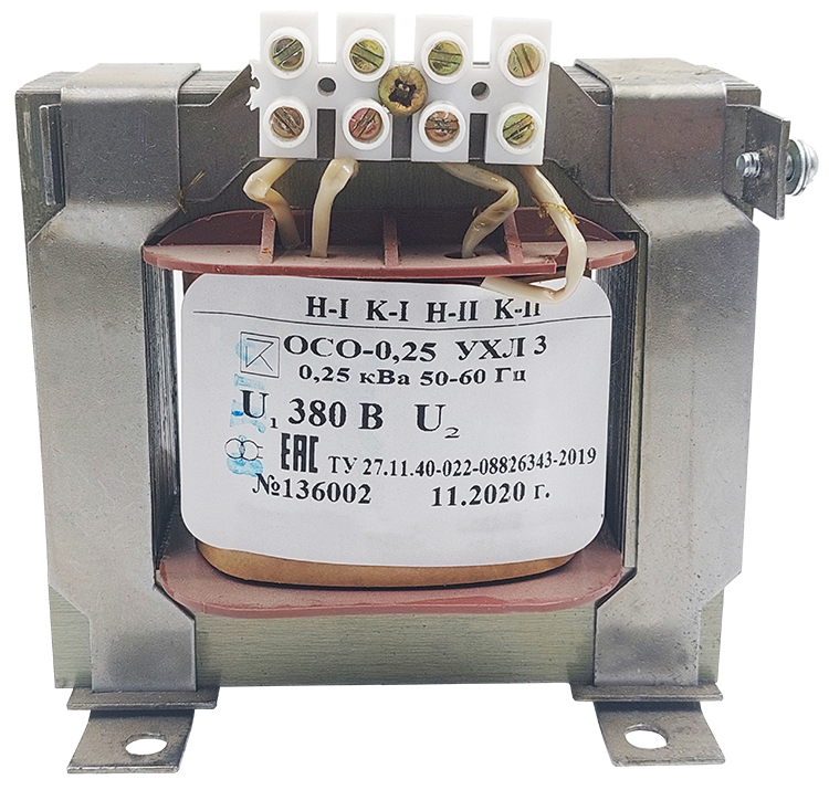 Трансформатор ОСО-0,25 УХЛ3 380/42, IP00