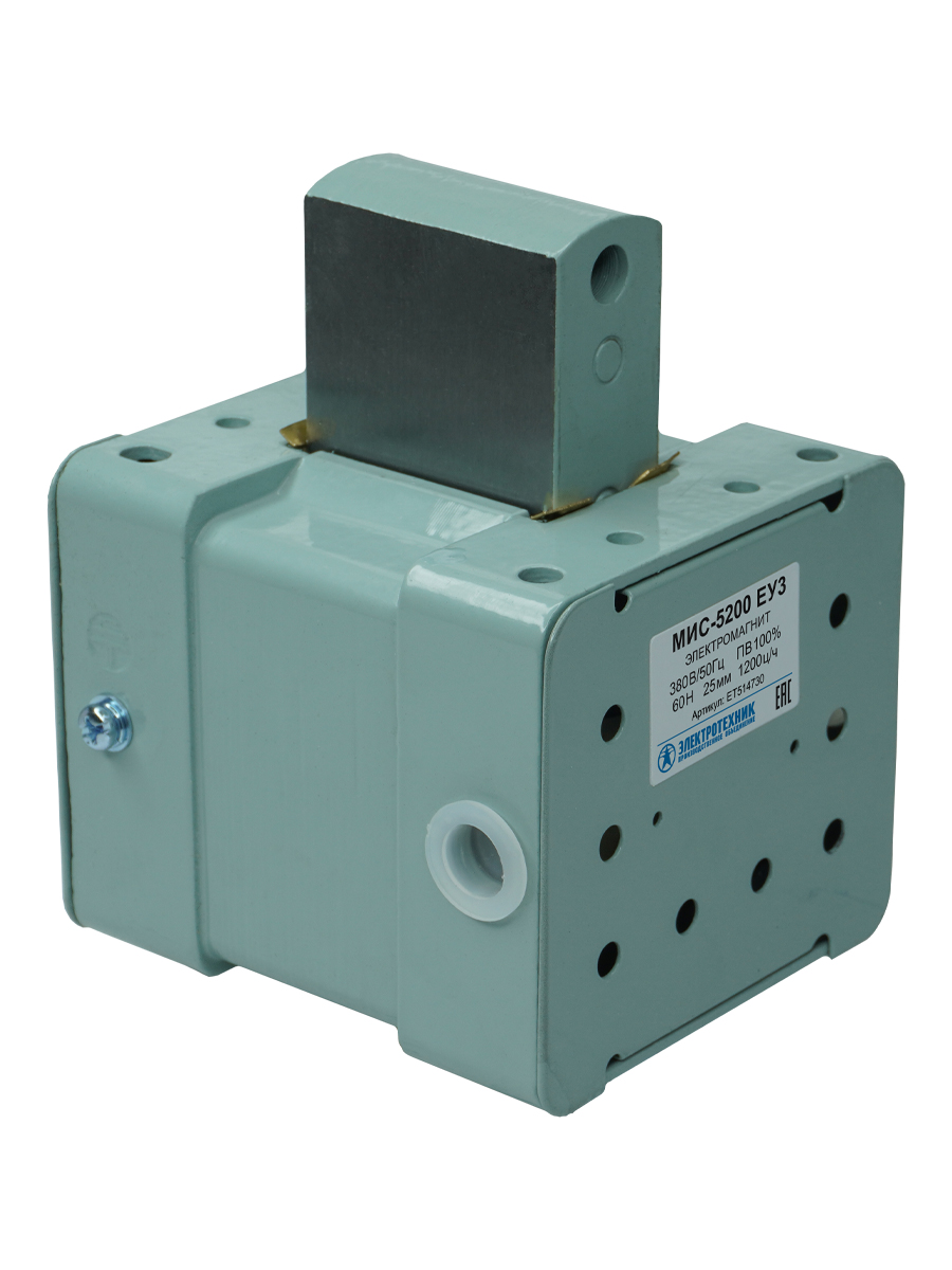 Электромагнит МИС-5200 ЕУ3, 380В, толкающее исполнение, ПВ 100%, IP20, с жесткими выводами