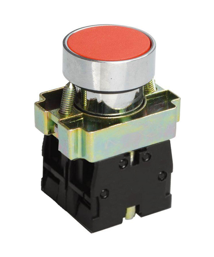 Изображение товара Выключатель кнопочный LAY5-BA45 22мм цилиндр хром Россия электрика