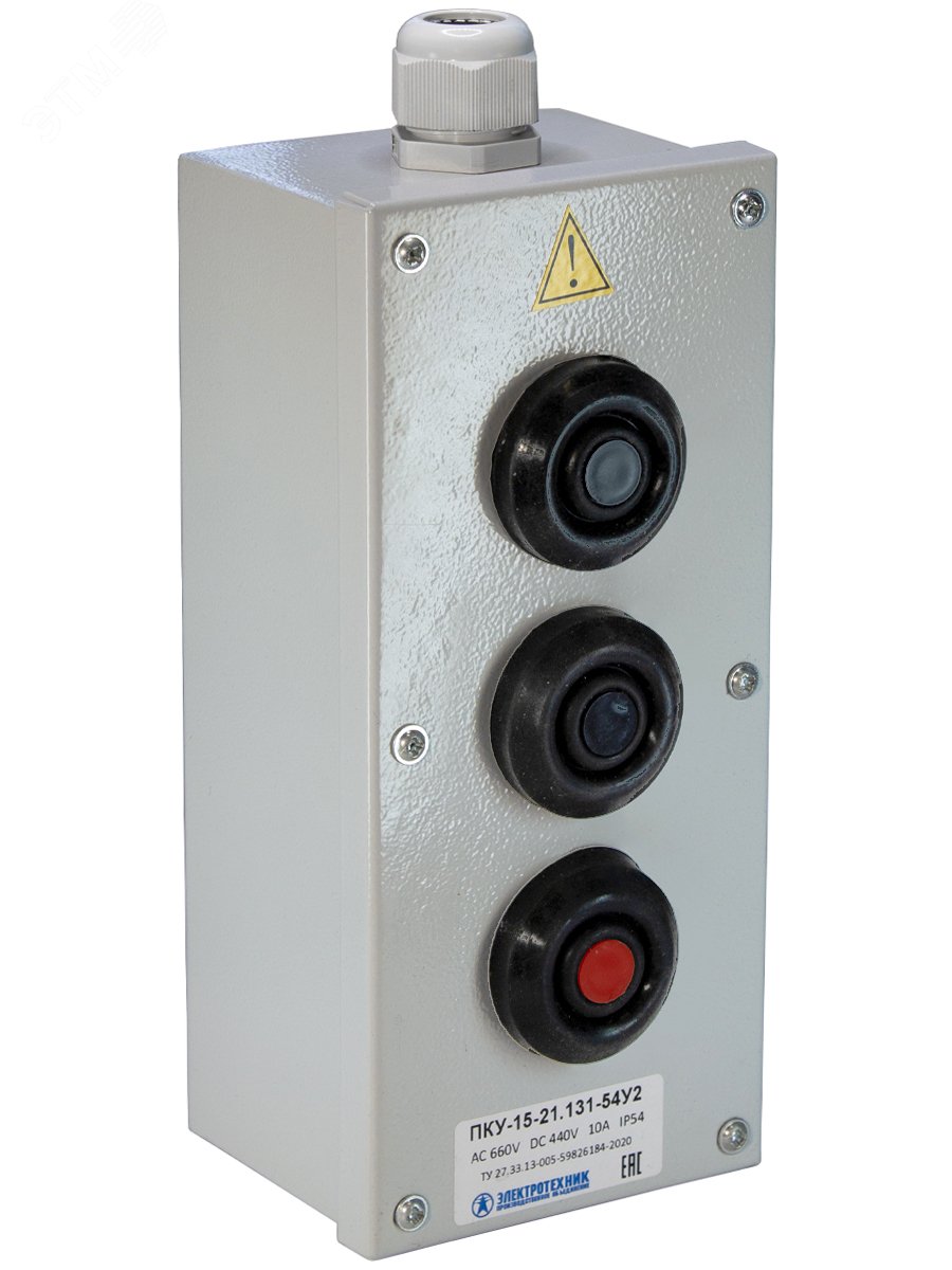 Изображение товара Пост управления ПКУ-15-21.131-54У2 660 В IP54 монтажная плата