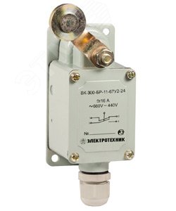 Изображение товара Выключатель концевой ВК-300-БР-11-67У2-11 с рычагом и роликом