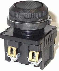 Выключатель кнопочный КЕ-181 У2 исп.3, черный, 2р, цилиндр, IP54, 10А,660В ET529370 Электротехник