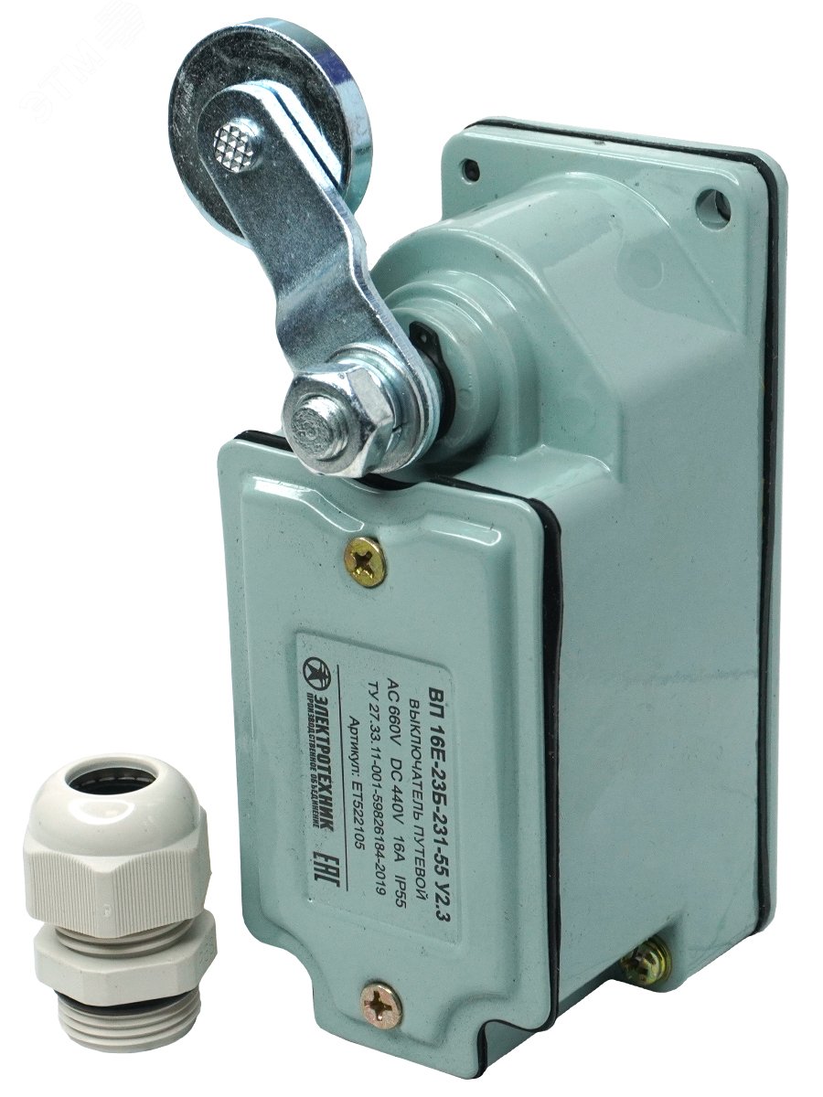 Изображение товара Выключатель путевой ВП16Е-23Б-231-55 У2.3 с роликом