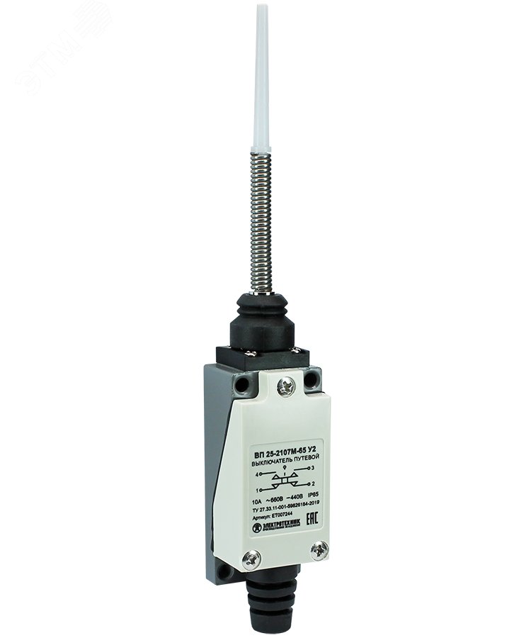 Изображение товара Выключатель путевой ВП 25-2107М-65 У2, безынерционный, IP65, 3А