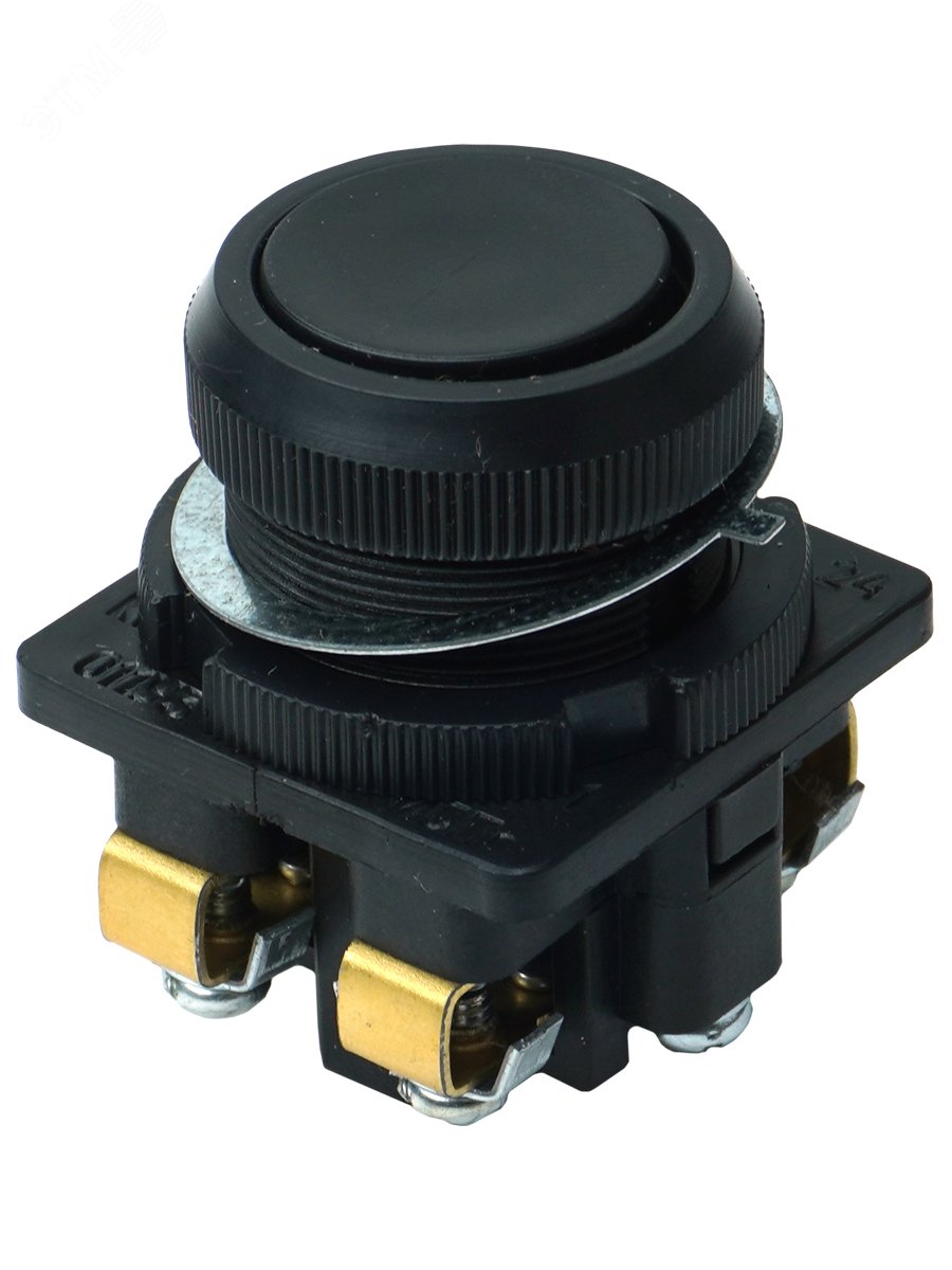 Изображение товара Кнопка КЕ-011 исп1 2з черная для электроприборов монтаж на лицевую панель