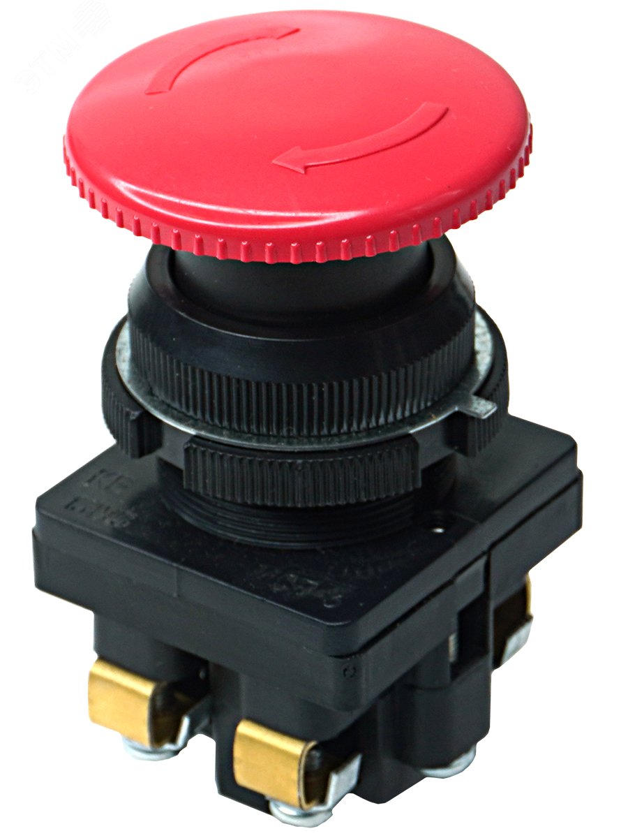 Изображение товара Кнопка КЕ-131 исполнение 3 красная с фиксацией гриб 2р 660V IP40