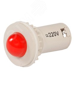Лампа светодиодная индикаторная СКЛ-11-К-2-220, красная, 220В AC/DC, d=27, сила света 20 мКд ET510804 Электротехник