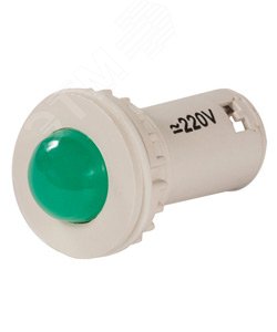 Лампа светодиодная индикаторная СКЛ-11-Л-2-220, зелёная, 220В AC/DC, d=27, сила света 20 мКд ET510805 Электротехник
