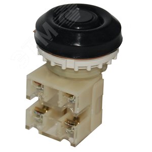 Выключатель кнопочный ВК30-10-02110-54 У2, черный, 2р, цилиндр, IP54, 10А. 660В
