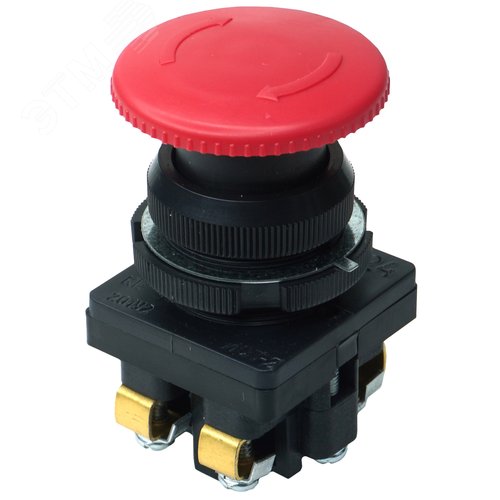 Изображение товара Выключатель кнопочный КЕ-201 У2 исп.2, красный, 1з+1р, гриб с фиксацией, IP54, 10А, 660В (шт)