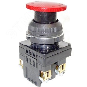 Выключатель кнопочный КЕ-201 У2 исп.5, красный, 1р, гриб с фиксацией, IP54, 10А, 660В