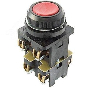 Выключатель кнопочный КЕ-012 У3 исп.4, красный, 1з+3р, цилиндр, IP40, 10А, 660В ET529309 Электротехник