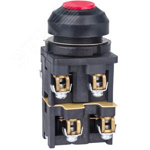 Выключатель кнопочный КЕ-082 У2 исп.4, красный, 1з+3р, цилиндр, IP54, 10А, 660В