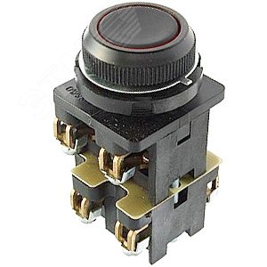 Выключатель кнопочный КЕ-012 У3 исп.4, черный, 1з+3р, цилиндр, IP40, 10А, 660В