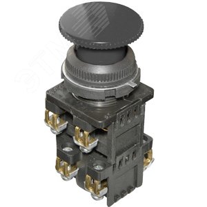 Выключатель кнопочный КЕ-192 У2 исп.9, черный, 3р, гриб без фиксации, IP54, 10А, 660В