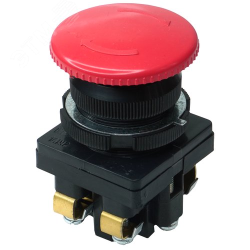 Изображение товара Выключатель кнопочный КЕ-141 У2 исп.3, красный, 2р, гриб с фиксацией, IP54, 10А, 660В (шт)
