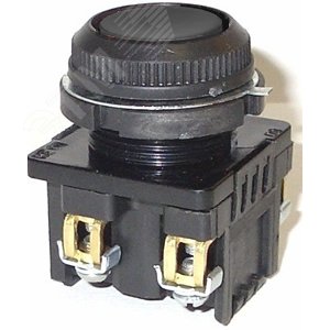 Выключатель кнопочный КЕ-181 У2 исп.1, черный, 2з, цилиндр, IP54, 10А, 660В