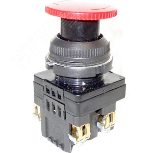 Выключатель кнопочный КЕ-141 У2 исп.3, красный, 2р, гриб с фиксацией, IP54, 10А, 660В