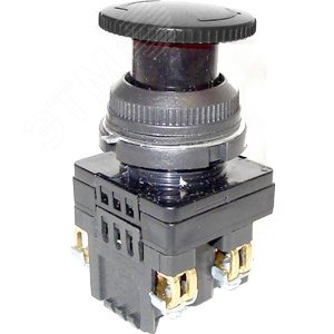 Выключатель кнопочный КЕ-201 У2 исп.1, черный, 2з, гриб с фиксацией, IP54, 10А, 660В