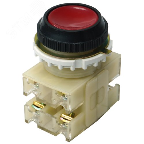 Изображение товара Кнопка КЕ-012/3 красный, 2з+2р, цилиндр, IP40, 660В, выключатель кнопочный (шт)