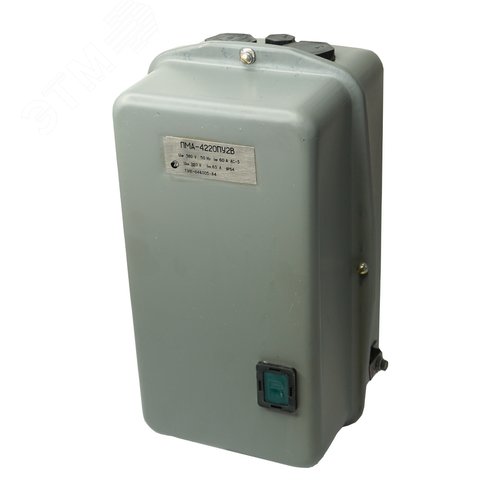 Изображение товара ПМА-4220 У2 В, 380В, 2з+2р, 63А, нереверсивный, с реле РТТ-221П 53,5-63,0А, в корпусе IP54, с кнопкой R, пускатель электромагнитный (ЭТ) (шт)