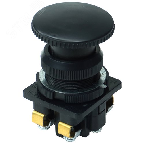 Изображение товара Выключатель кнопочный КЕ-021 У3 исп.2, черный, 1з+1р, гриб без фиксации, IP40, 10А, 660В (шт)