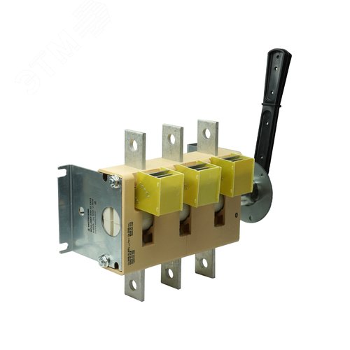 Изображение товара Выключатель-разъединитель ВР32-39 В 31250-32 УХЛ3, 630А, съёмная боковая смещённая рукоятка, 3-х полюсный на одно направление, с дугогасительными камерами, IP32 (шт)