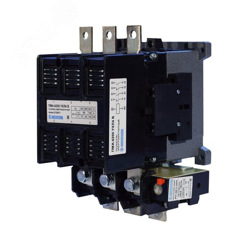 Изображение товара Пускатель электромагнитный ПМА-6200 УХЛ4 В, 220В, 2з+2р, 160А, нереверсивный, с реле РТТ-326 136-160А, IP00 (шт)