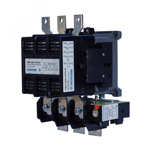Изображение товара Пускатель электромагнитный ПМА-5200 УХЛ4 В, 220В, 2з+2р, 100А, нереверсивный,с реле РТТ-325 85-115А, IP00, пускатель электромагнитный (шт)