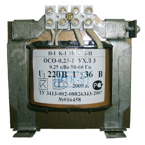 ОСО-0,25 УХЛ3 220/36, IP00, трансформатор