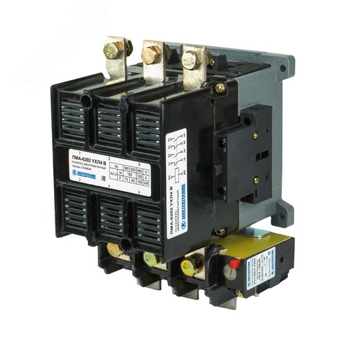 Изображение товара ПМА-6202 УХЛ4 В, 380В, 2з+2р, 160А, нереверсивный, с реле РТТ-326 136-160А, IP00, пускатель электромагнитный (ЭТ) (шт)