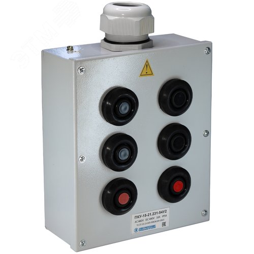 Изображение товара Пост управления ПКУ-15-21.231-54У2 (4хВК30-10-11110-54(1з+1р) черная + 2хВК30-10-11110-54(1з+1р) красная + PG-36) (шт)