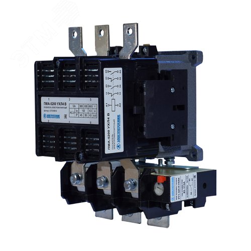 Изображение товара ПМА-5200 УХЛ4 В, 380В, 2з+2р, 100А, нереверсивный, с реле РТТ-325 85-115А, IP00, пускатель электромагнитный (ЭТ) (шт)