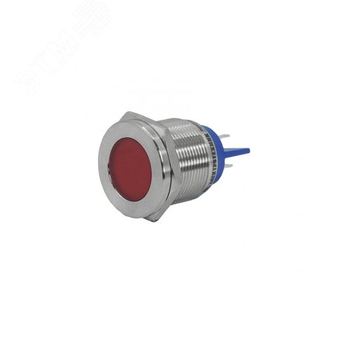 Изображение товара Индикаторная лампа GQ22T-D/L/R/24V/S, красная, металл. корпус, светодиодная матрица d=22мм, 24В AC/DC (ЭТ) (шт)